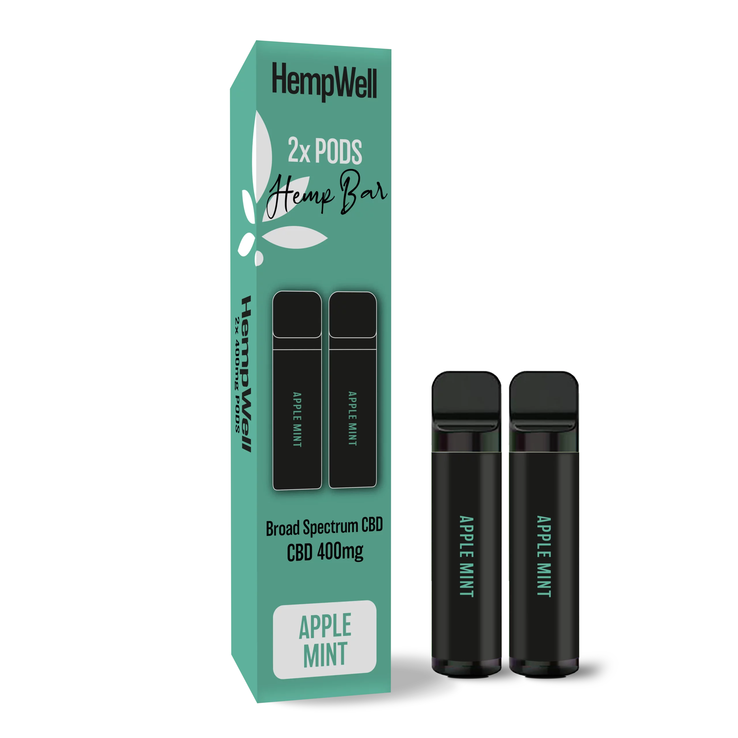 CBD Vape Pod Twin Pack Prefilled Pod Apple Mint Flavour 400mg