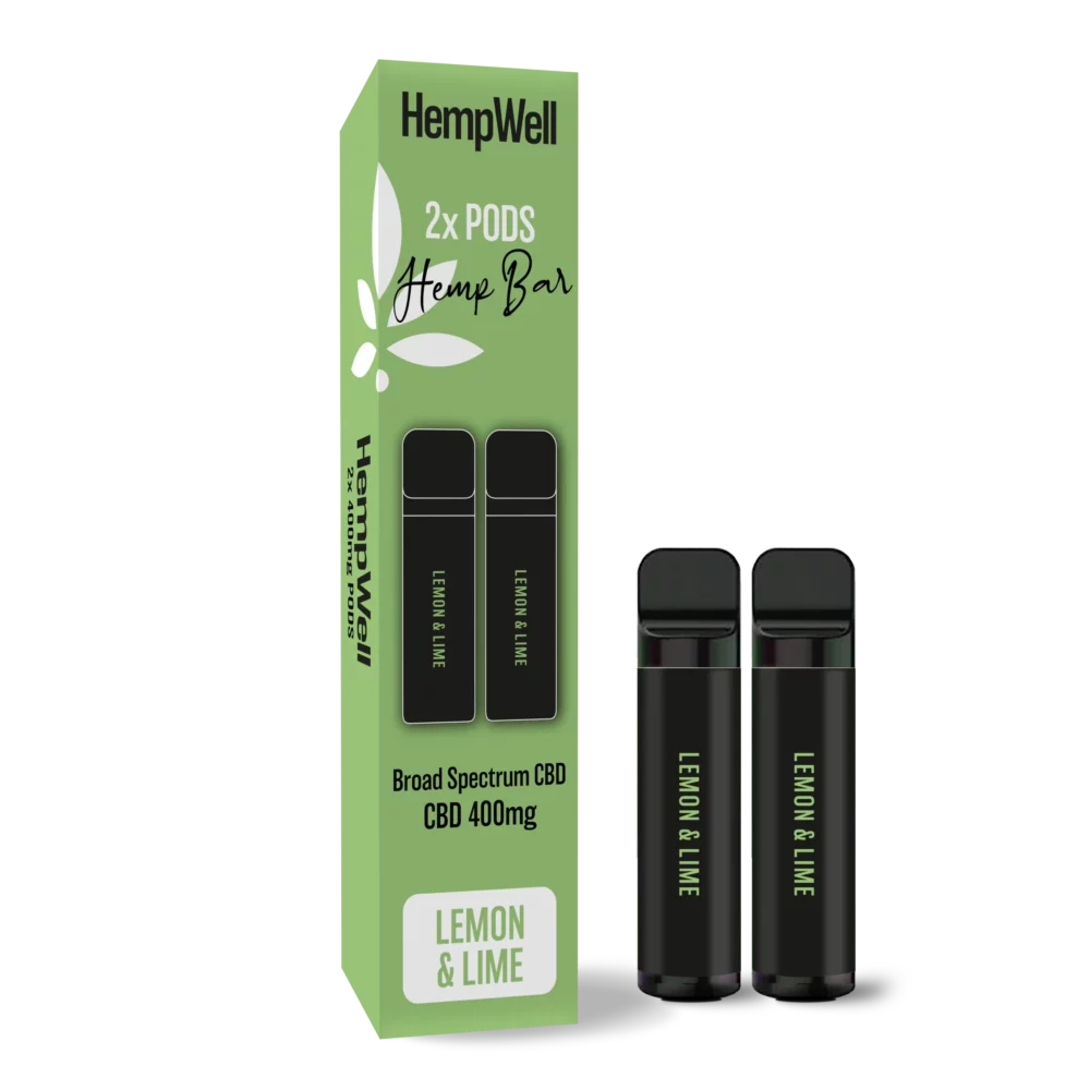 CBD Vape Pod Twin Pack Prefilled Pod Lemon & Lime Flavour 400mg